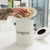 Pedal Bins: 5L Kitchen Bench Compost Bin with 6 Replacment Activated Carbon Filters