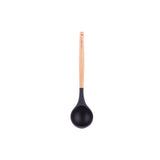 Kitchen Utensils: Beechwood & silicone ladle charcoal