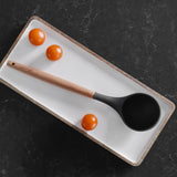 Kitchen Utensils: Beechwood & silicone ladle charcoal