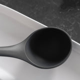 Kitchen Utensils: Beechwood & silicone ladle charcoal