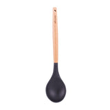 Kitchen Utensils: Beechwood & silicone spoon charcoal