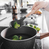 Kitchen Utensils: Beechwood & silicone spoon charcoal