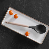 Kitchen Utensils: Beechwood & silicone spoon charcoal