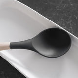 Kitchen Utensils: Beechwood & silicone spoon charcoal