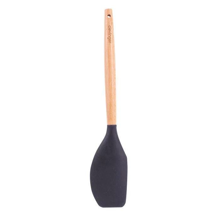Kitchen Utensils: Beechwood & silicone spatula charcoal