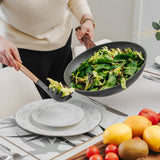 Kitchen Utensils: Beechwood & silicone pasta spoon charcoal