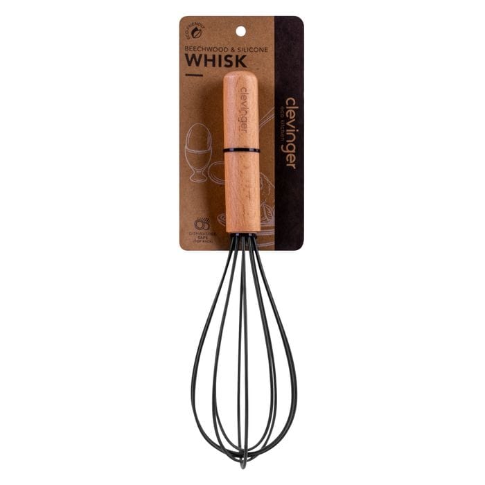 Kitchen Utensils: Beechwood & silicone whisk charcoal