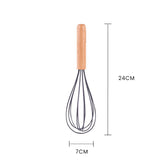Kitchen Utensils: Beechwood & silicone whisk charcoal