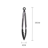 Kitchen Utensils: Stainless steel & silicone tongs charcoal