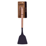 Kitchen Utensils: Beechwood & silicone turner charcoal