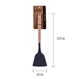 Kitchen Utensils: Beechwood & silicone turner charcoal