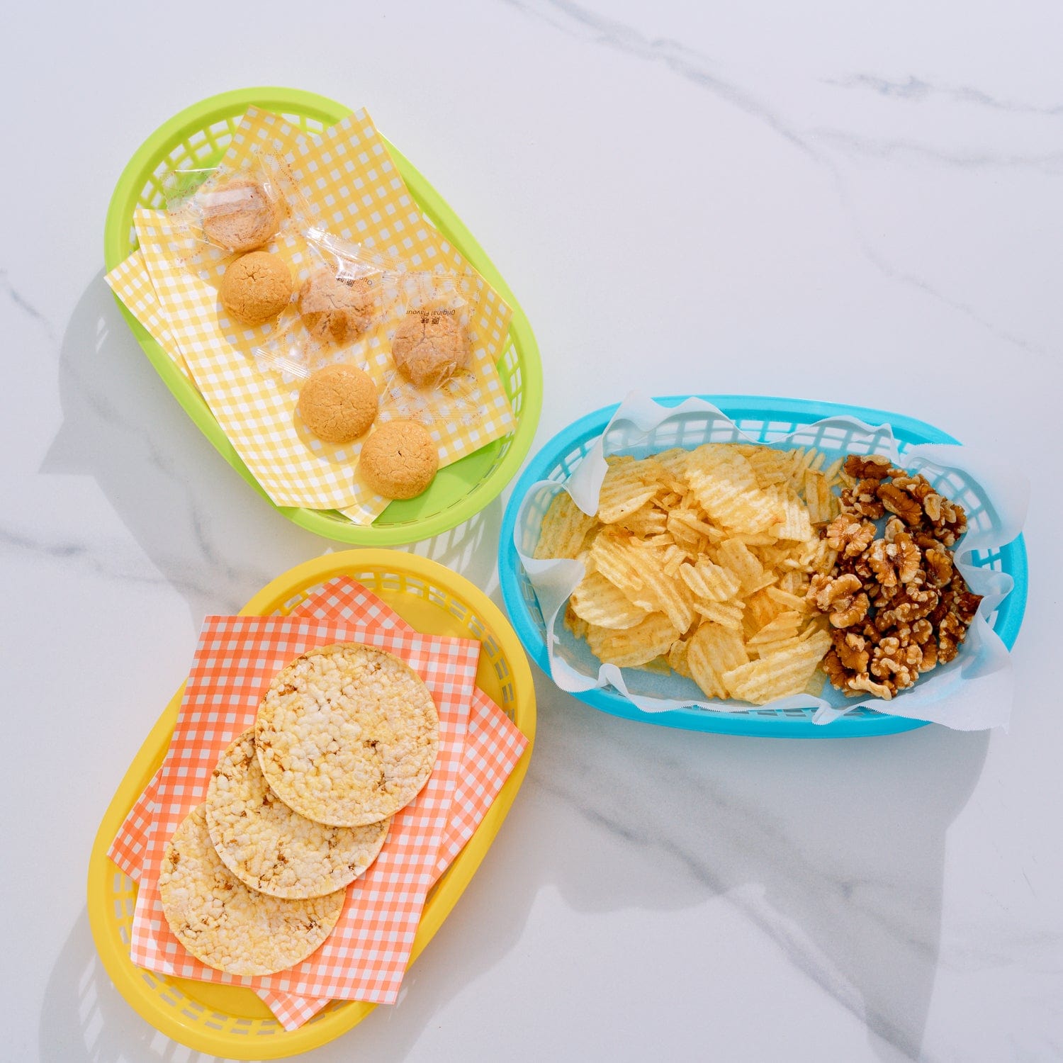 Food Storage: Cook Easy Set of 3 Oval Plastic Snack Baskets