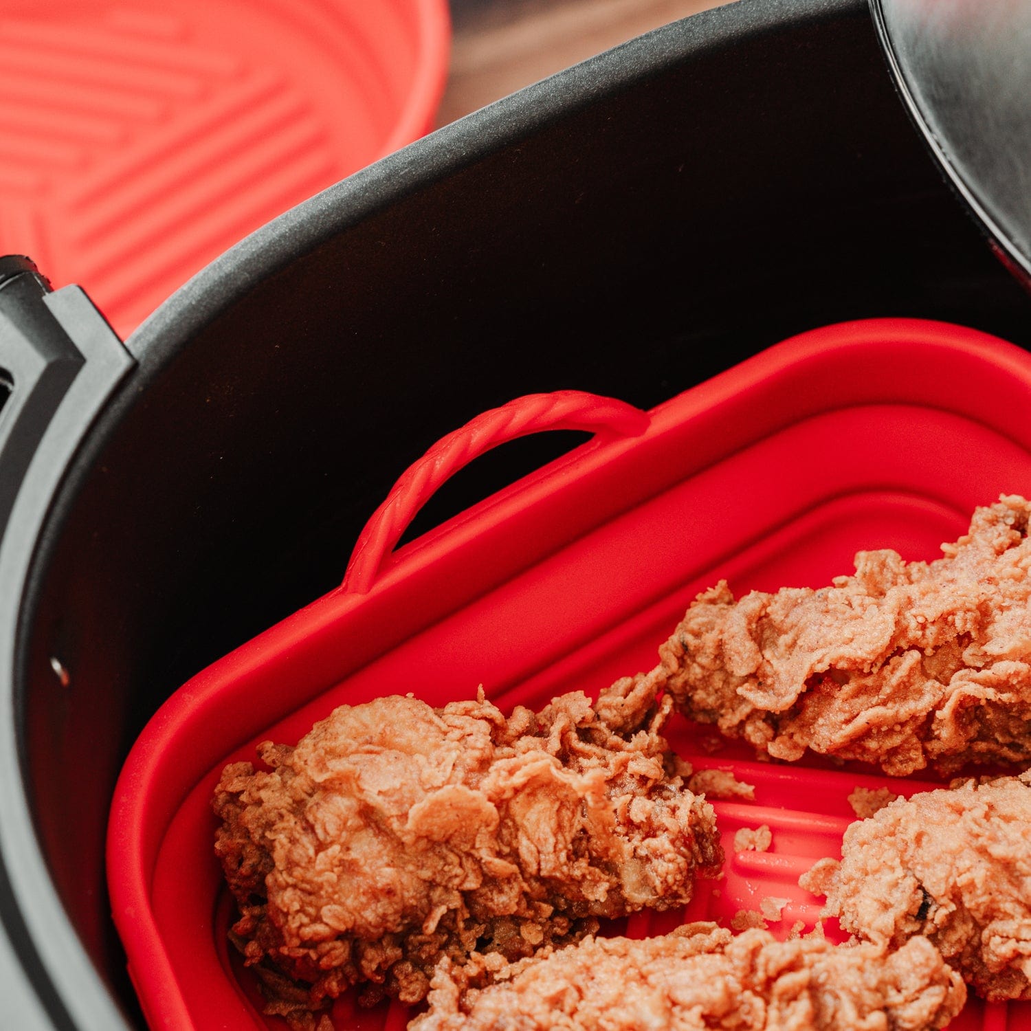 Kitchen & Bathroom DIY: Collapsible Silicone Air Fryer Oven Microwave Liner Square
