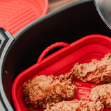 Kitchen & Bathroom DIY: Collapsible Silicone Air Fryer Oven Microwave Liner Square