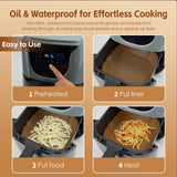 100 Pcs 16.5cm Square Disposable Unbleached Silicone Paper Dish Air-fryer Liner