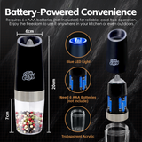 2 Pcs Gravity Sensor Electric Salt and Pepper Spice Grinder