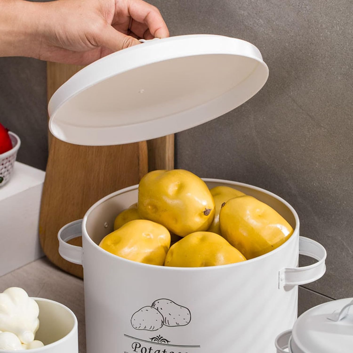 Food Storage: 3 pcs Galvanised Iron Fruit Vegetable Storage Tins