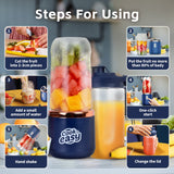 Food Mixers & Blenders: 400ml USB-C Rechargeable Portable Juicer with Travel Lid  Personal Blender for Smoothies & Shakes