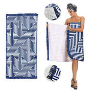 Beach Towels: Rectangular Quick Dry Beach Towel with Tassel
