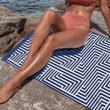 Beach Towels: Rectangular Quick Dry Beach Towel with Tassel