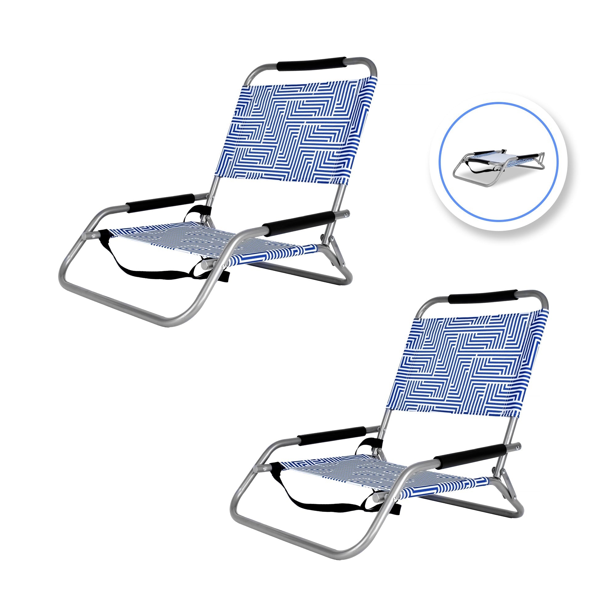 Outdoor Sofas & Lounge Sets: 2pc Lazy Dayz Foldable Beach Chair - Makena