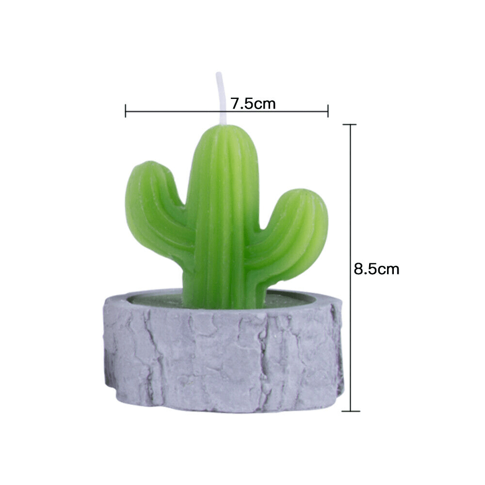 Gardening Tools: 4Pcs/set Simulation Plant Cactus Candle Tea Light Home Decor Table Tealight Mini