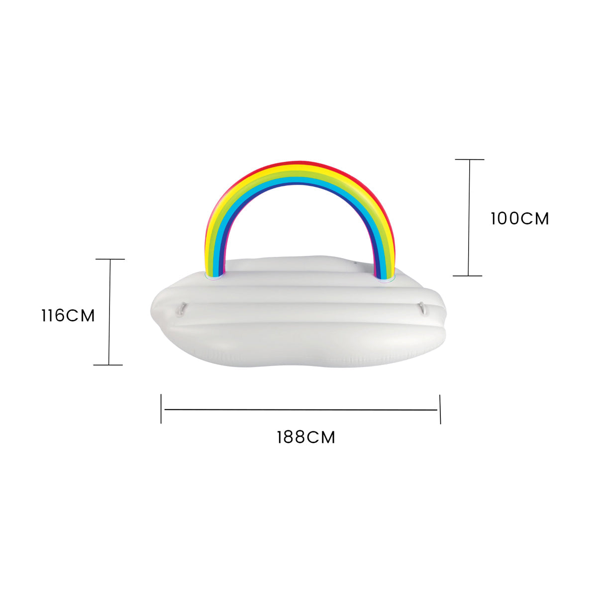 Bathtubs: Lazy Dayz Inflatable Rainbow Cloud Float 185cm
