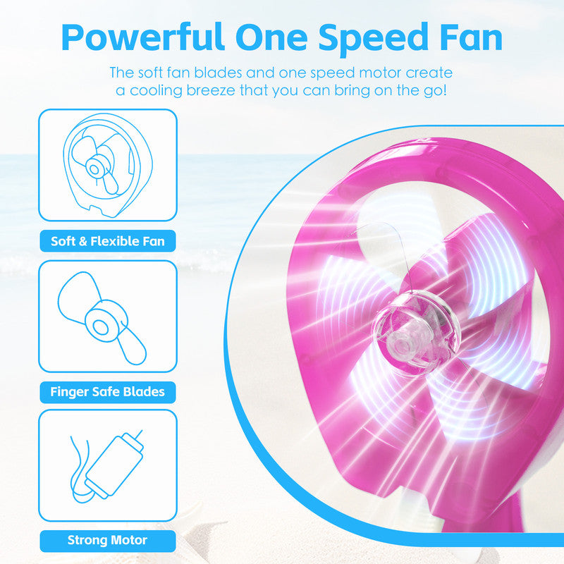Costumes & Accessories: Lazy Dayz Water Spray Fan - Pink