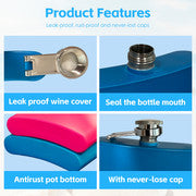 Drinkware: 175ml Stainless Steel Hip Flask w Funny Quotes-Green