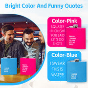 Drinkware: 175ml Stainless Steel Hip Flask w Funny Quotes-Green