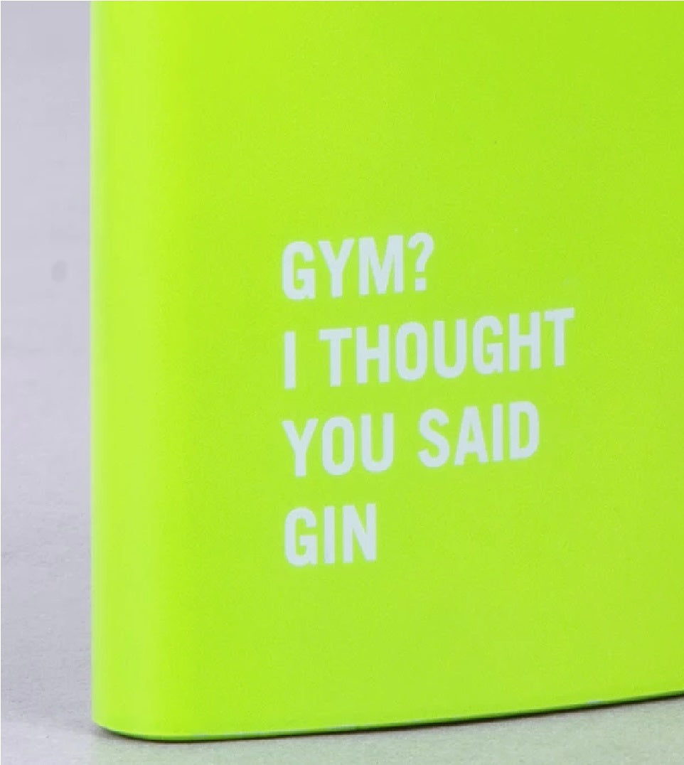 Drinkware: 175ml Stainless Steel Hip Flask w Funny Quotes-Green