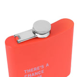 175ml Stainless Steel Hip Flask w Funny Quotes - Peach