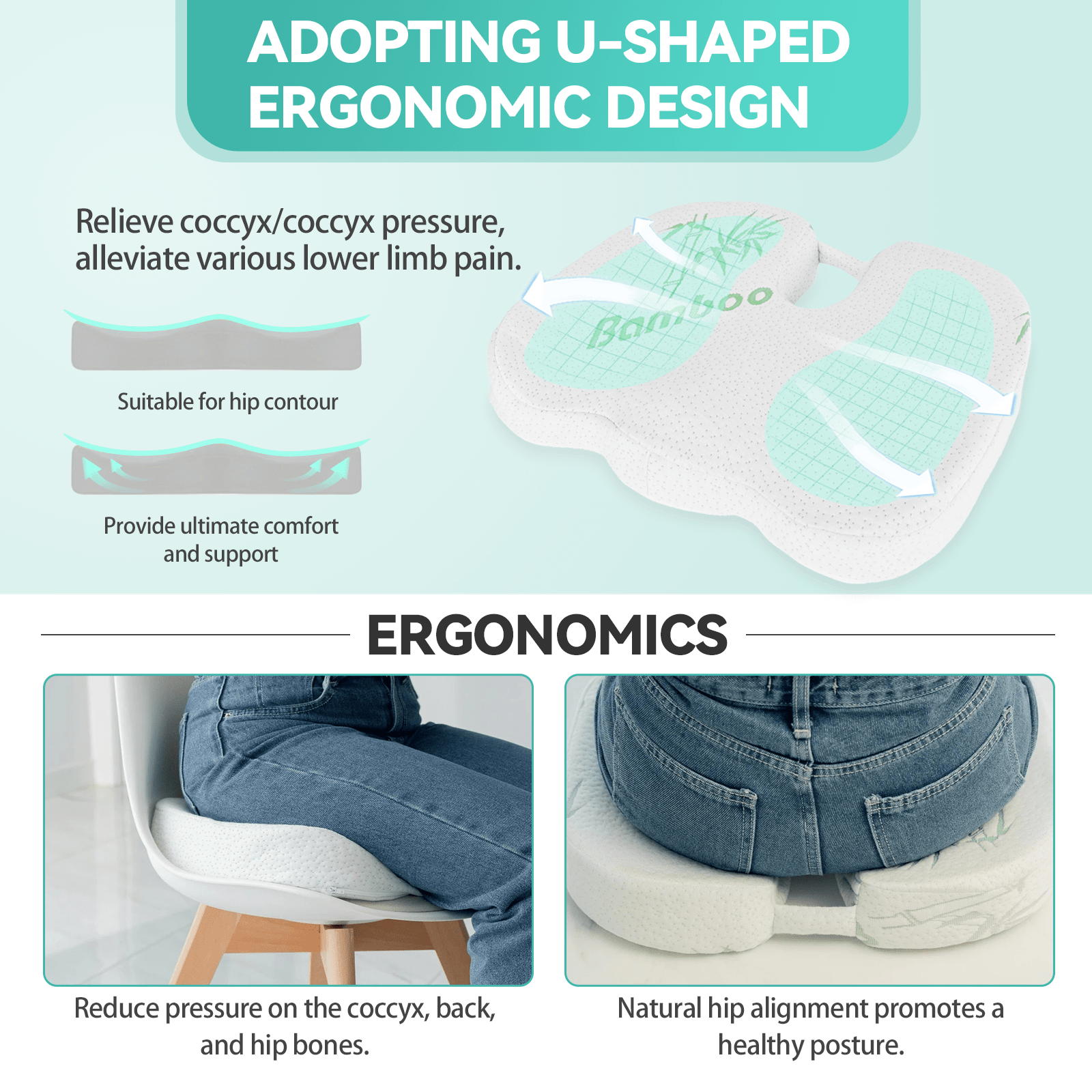 Back Care: Memory Foam Lumbar Back Support Cushion Seat Set