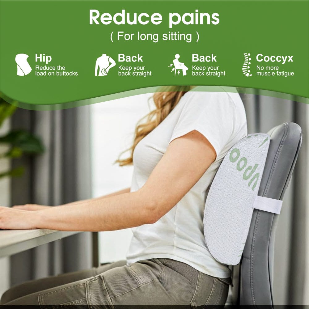 Wellness Accessories: 2 x Bamboo Memory Foam Lumbar Support Cushion