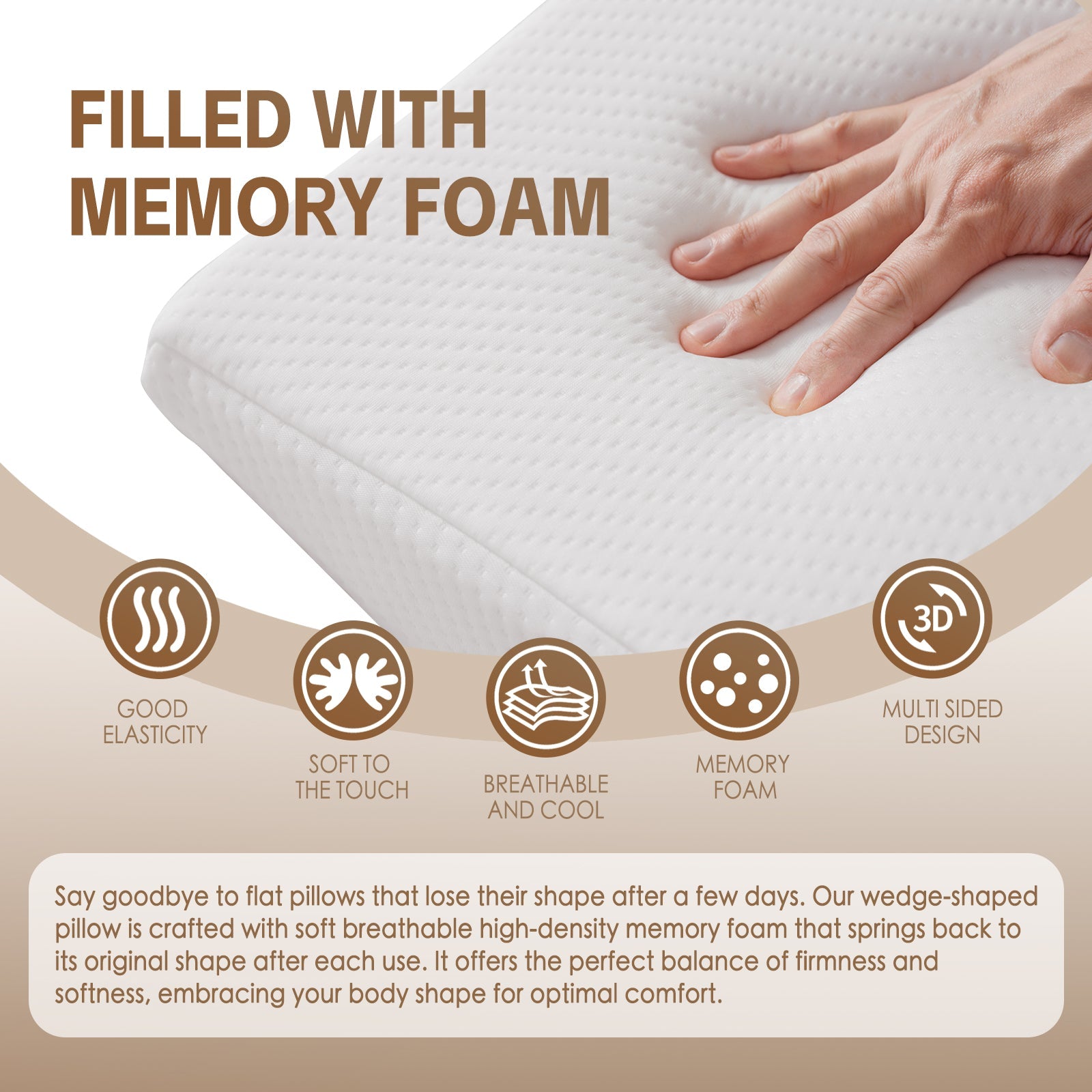 Pillows: Clevinger Memory Foam Bed Wedge Back Support Pillow