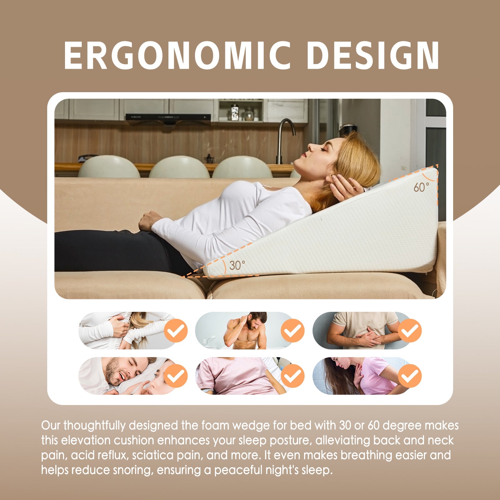 Pillows: Clevinger Memory Foam Bed Wedge Back Support Pillow