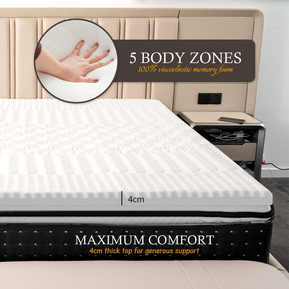 Mattress Toppers: 4cm Memory Foam Mattress Topper with Bamboo Cover - Double
