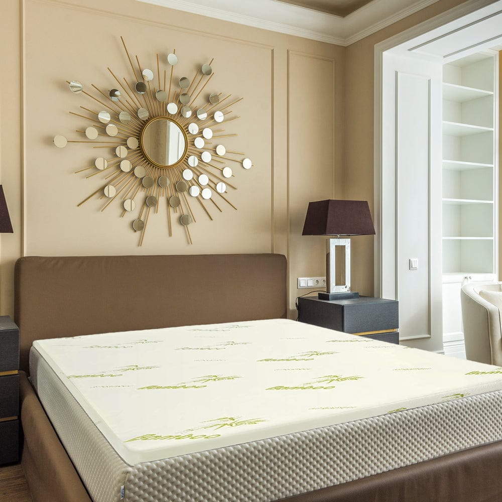 Mattress Toppers: 4cm Memory Foam Mattress Topper with Bamboo Cover - Double