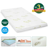 Mattress Toppers: 4cm Memory Foam Mattress Topper with Bamboo Cover - Double