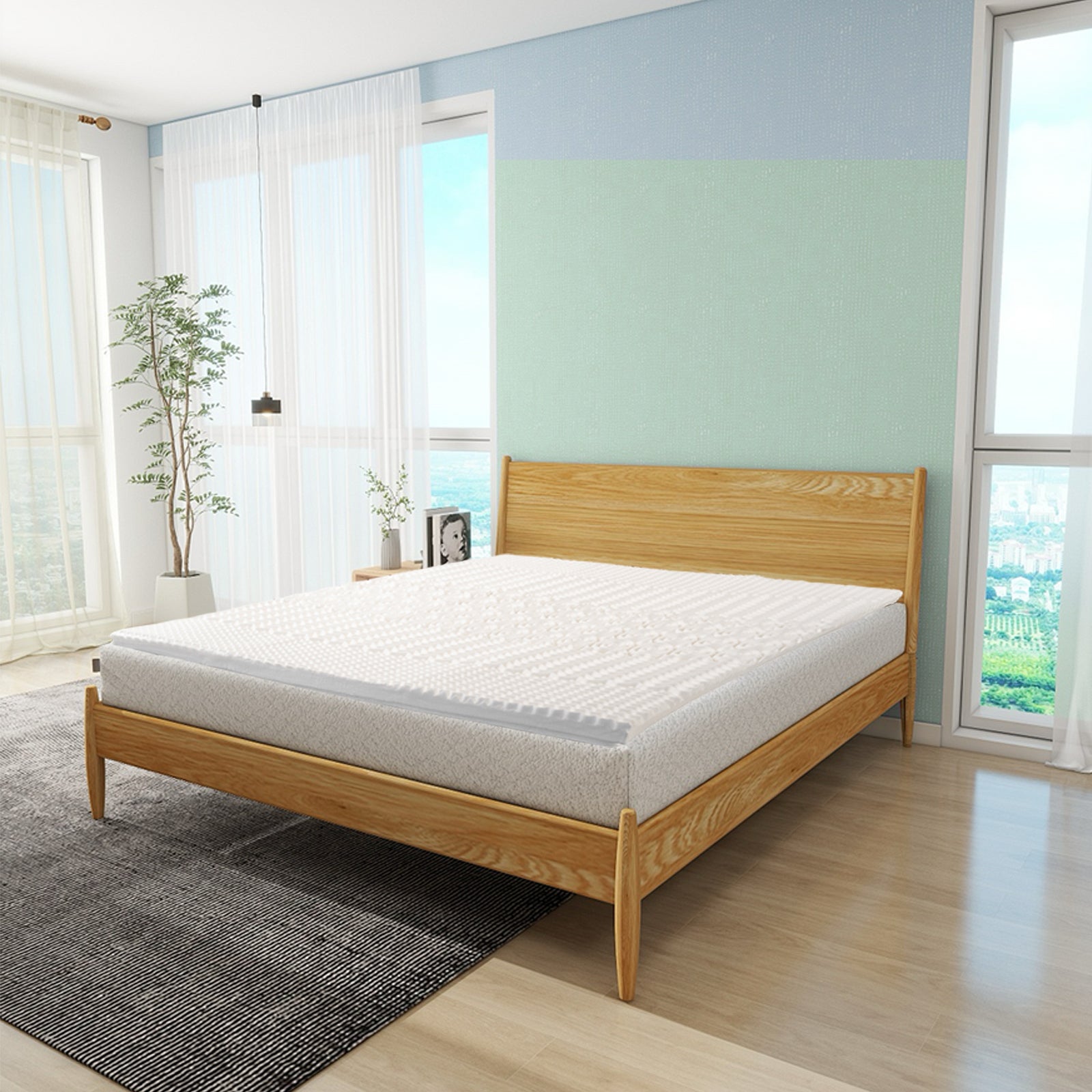 Mattress Toppers: 4cm Memory Foam Mattress Topper with Bamboo Cover - King