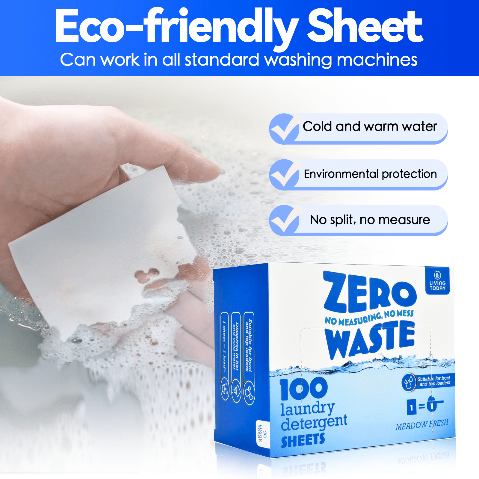 300 Pcs Ultra‑Concentrated Eco-Friendly Laundry Detergent Sheets – Plastic-Free, Pre‑Measured, No Mess