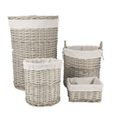 Kitchen & Bathroom DIY: 4 Piece Wicker  Storage Baskets With Liner Set