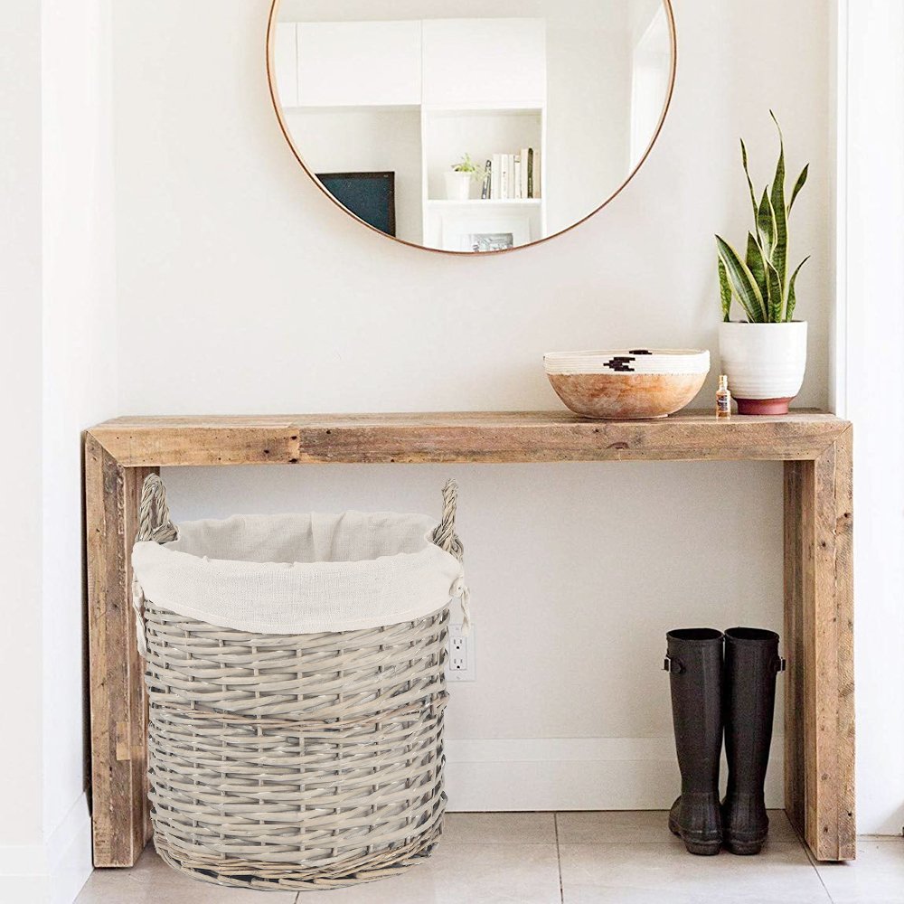 Kitchen & Bathroom DIY: 4 Piece Wicker  Storage Baskets With Liner Set