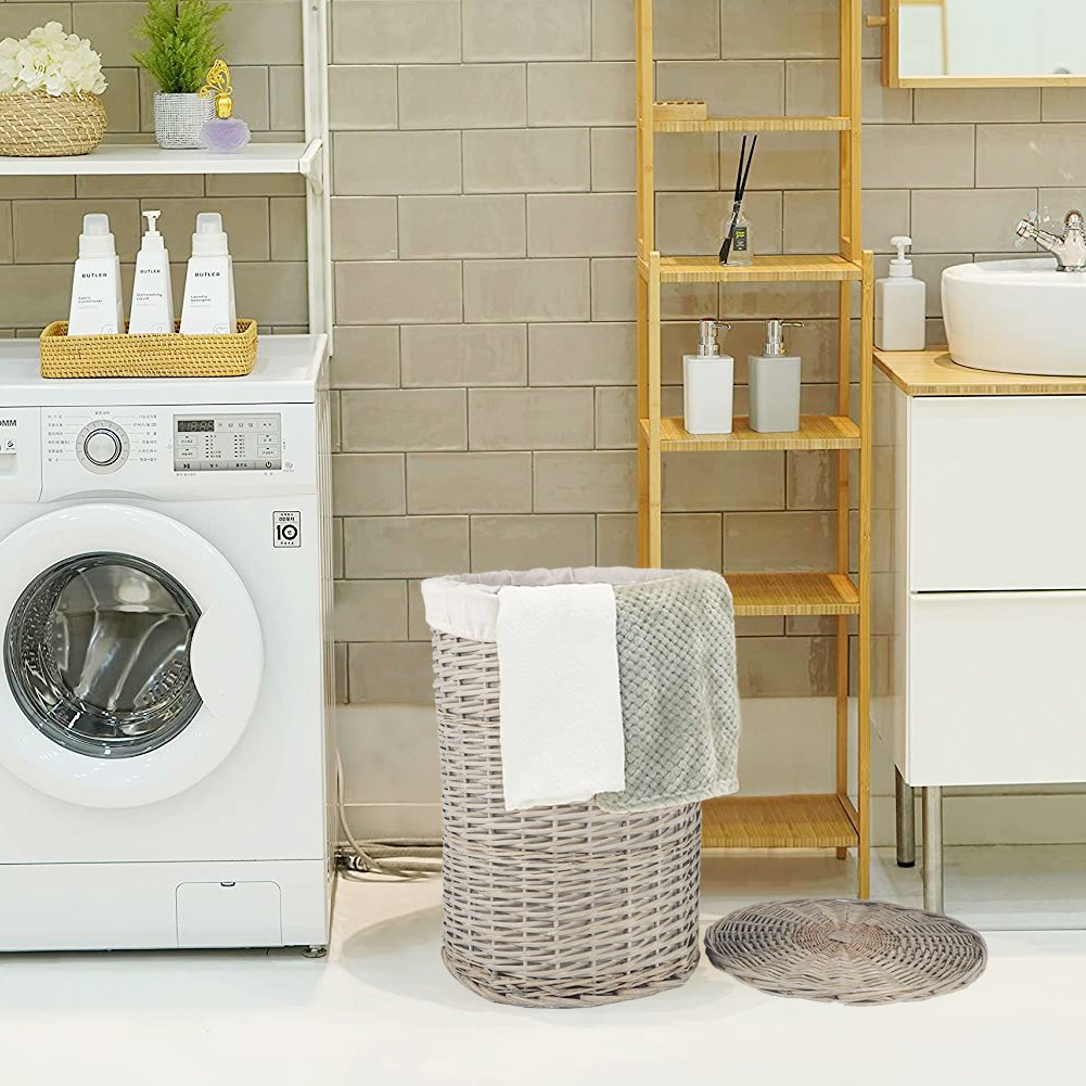 Kitchen & Bathroom DIY: 4 Piece Wicker  Storage Baskets With Liner Set