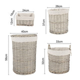 Kitchen & Bathroom DIY: 4 Piece Wicker  Storage Baskets With Liner Set