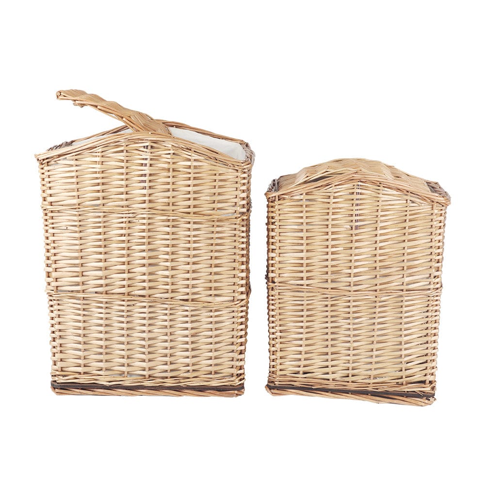 Food Storage: 2 Piece Wicker Storage Baskets With Lid Set