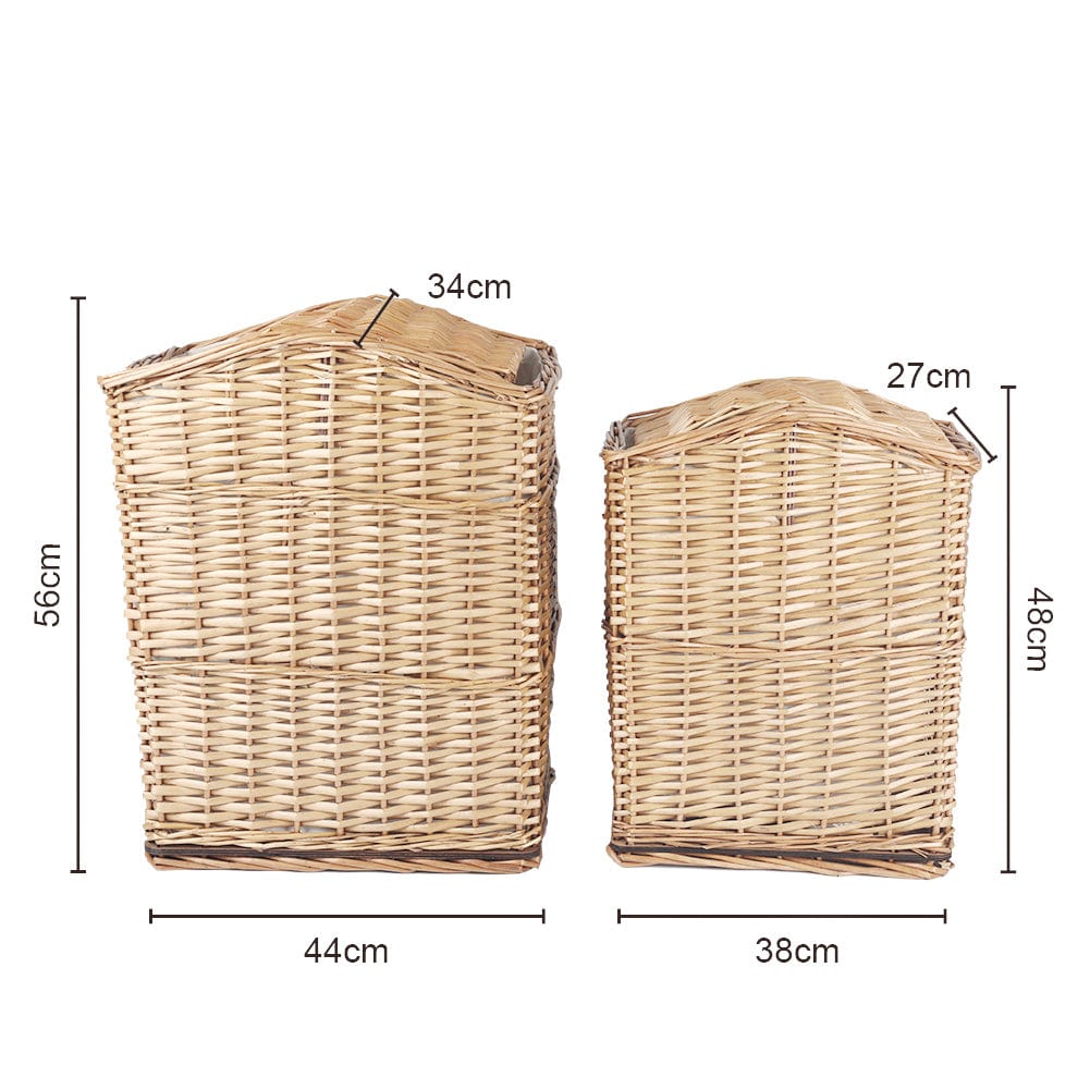 Food Storage: 2 Piece Wicker Storage Baskets With Lid Set