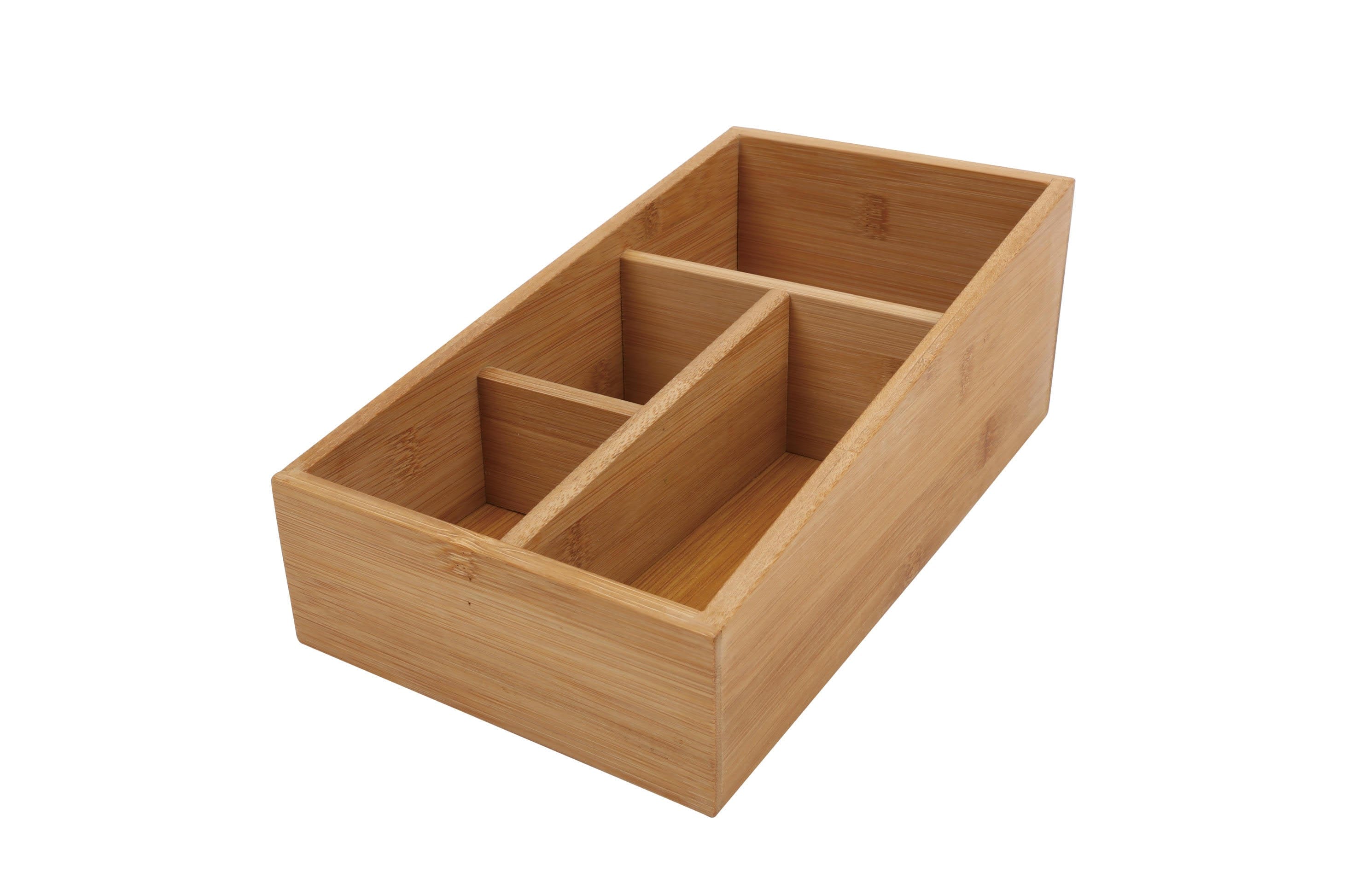 Storage Cabinets: Bamboo Storage Box with 4 Slots