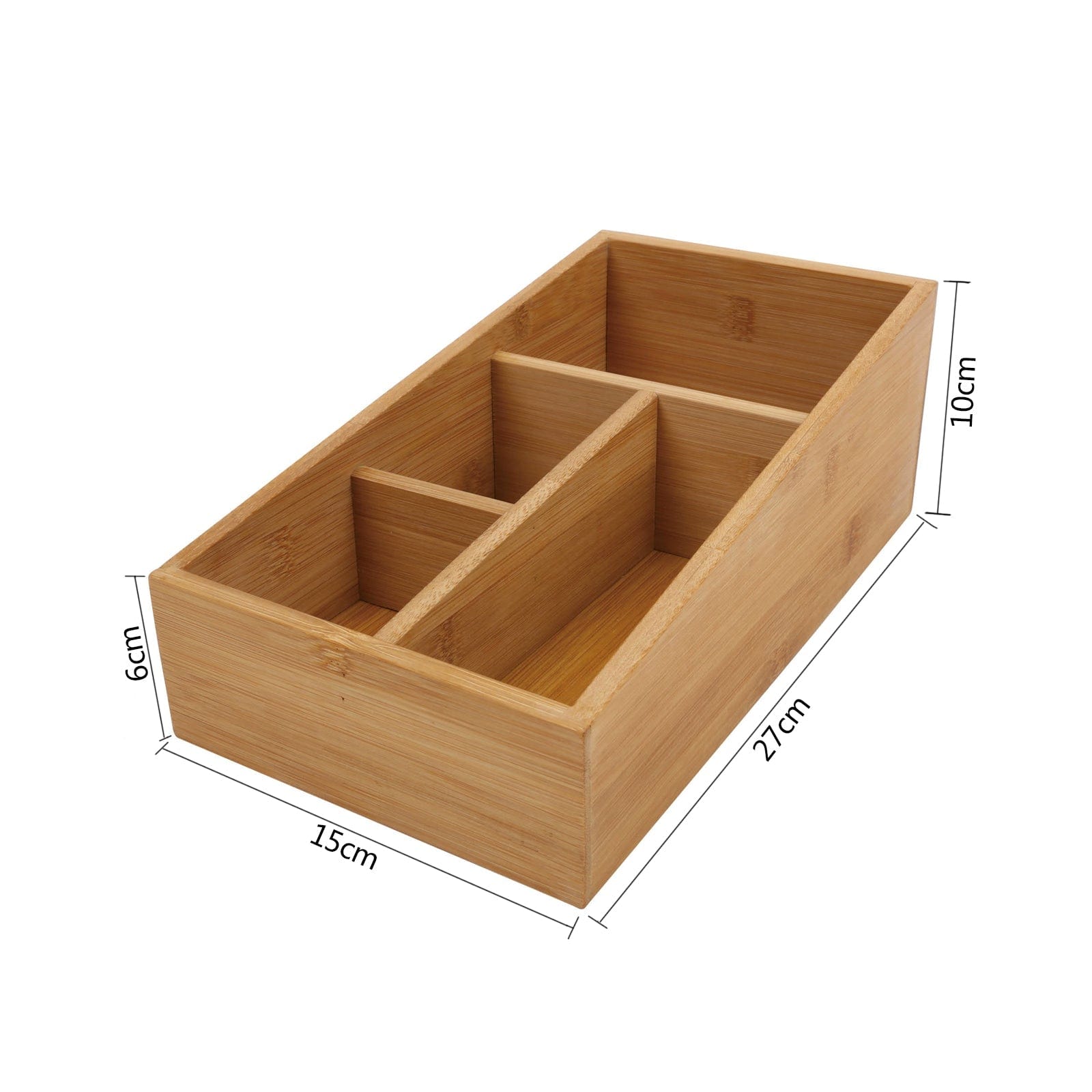 Storage Cabinets: Bamboo Storage Box with 4 Slots