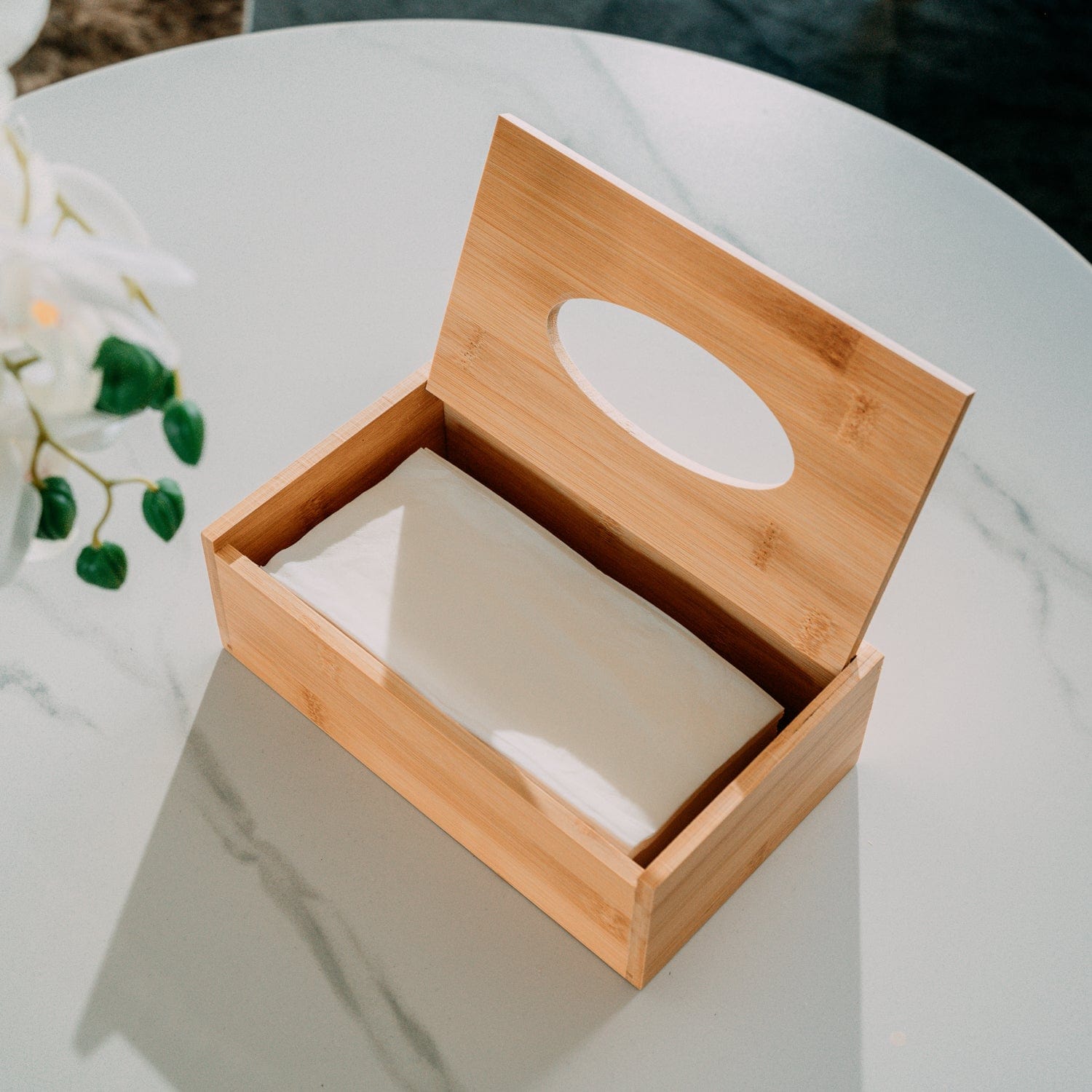 Cosmetic & Toiletry Bags: Bamboo Tissue Box